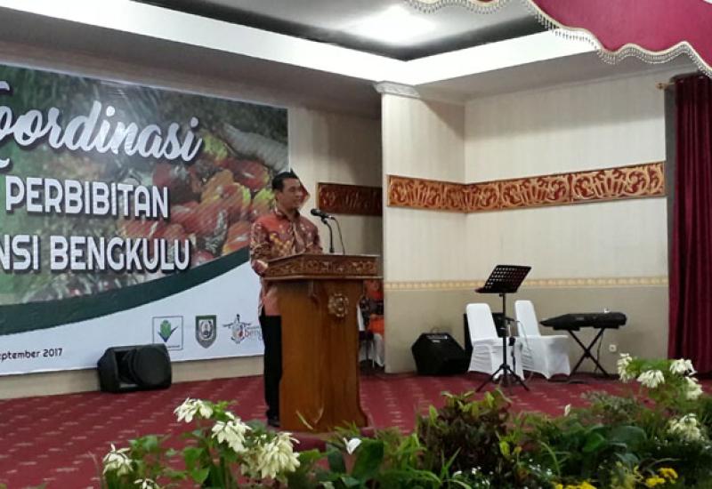 Menteri Pertania RI Andi Amran Sulaiman dalam kunjungan kerjanya di Provinsi Bengkulu dalam Rapat koordinasi perbenihan/pembibitan wilayah Provinsi Bengkulu, Senin (18/09/2017)