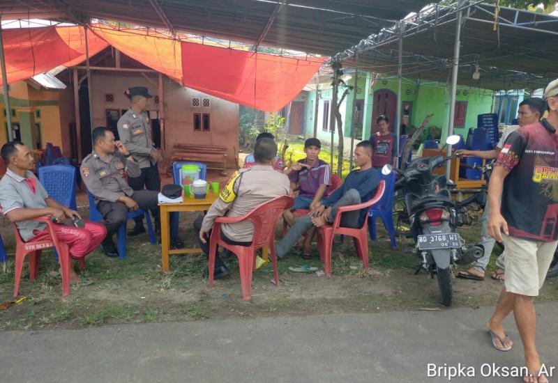 Polsek Kaur Tengah Patroli di Desa Bangun Jiwa, Sampaikan Imbauan Kamtibmas 